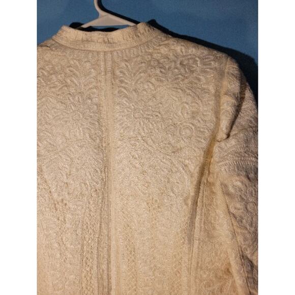 Linda Allard Ellen Tracy White Linen Embroidered Womens Blazer Jacket Size 8 - Picture 10 of 10